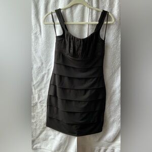 Sweet Storm Black Ruched Spaghetti Strap Mini Dress